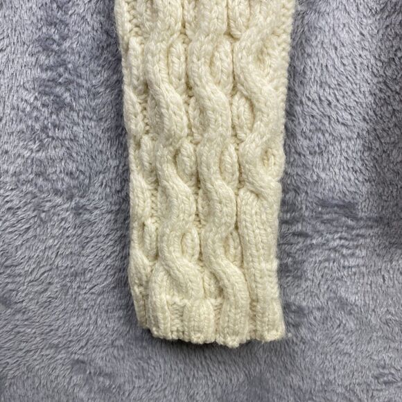 Paul James Women's M Wool Cable Knit Fisherman Sweater Preppy Academia British - Picture 3 of 7